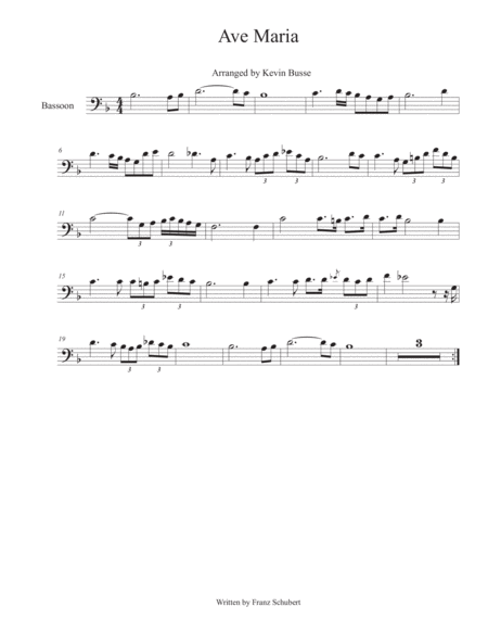 Ave Maria Bassoon Sheet Music