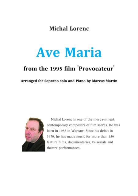Free Sheet Music Ave Maria By Michal Lorenc Arranged For Soprano And Piano