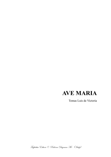 Ave Maria De Victoria Sheet Music