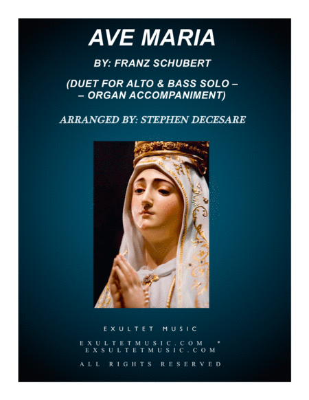 Ave Maria Duet For Alto And Bass Solo Organ Accompaniment Sheet Music