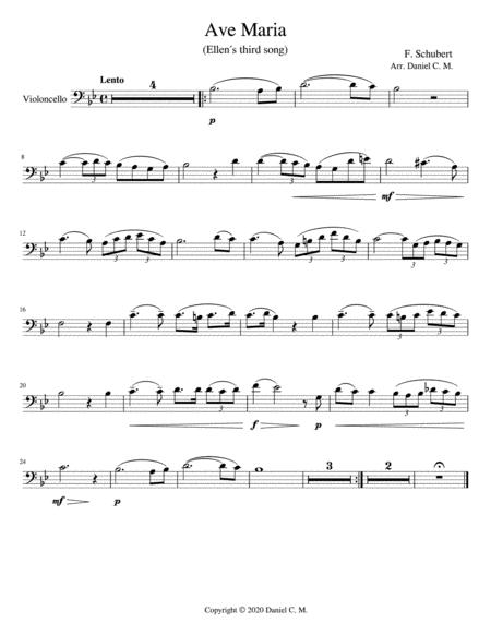 Ave Maria For Cello And Piano Simplified Sheet Music