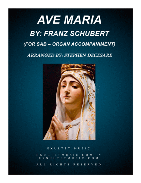 Free Sheet Music Ave Maria For Sab Organ Accompaniment