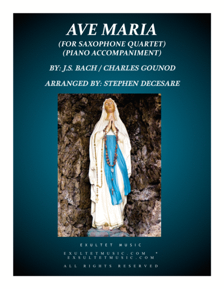 Ave Maria For Saxophone Quartet Piano Accompaniment Sheet Music