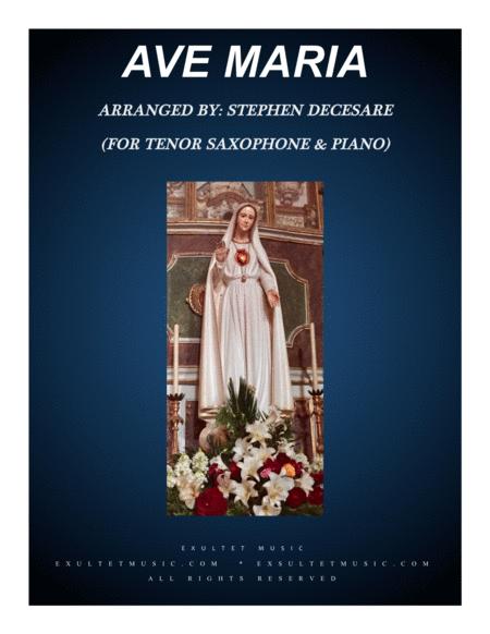 Free Sheet Music Ave Maria For Tenor Saxophone Solo Piano Accompaniment