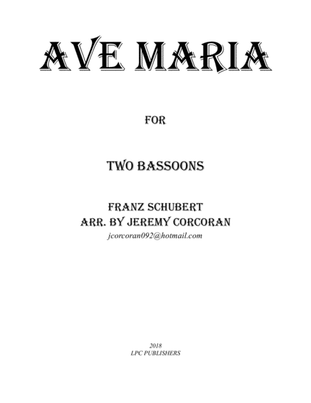 Ave Maria For Two Bassoons Sheet Music