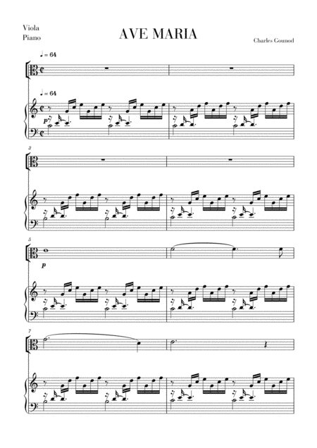 Free Sheet Music Ave Maria For Viola