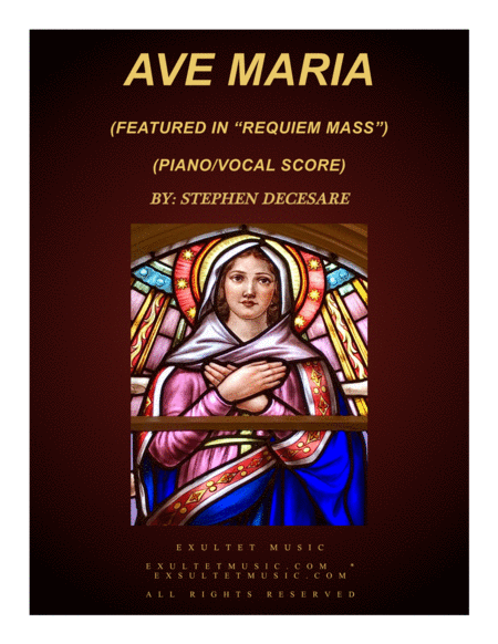 Ave Maria From Requiem Mass Piano Vocal Score Sheet Music