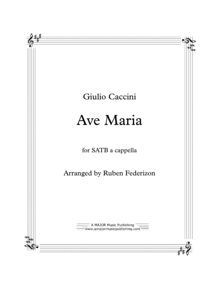 Ave Maria Giulio Caccini Sheet Music