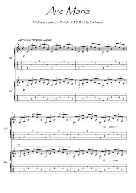 Ave Maria Guitar Duet Sheet Music