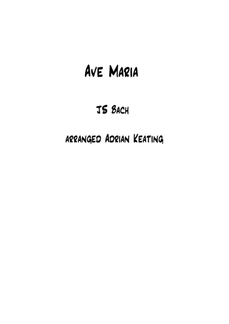 Ave Maria Js Bach String Chamber Orchestra Minimum 9 Players Intermediate To Professional Ensemble Sheet Music