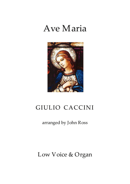 Free Sheet Music Ave Maria Low Voice Organ