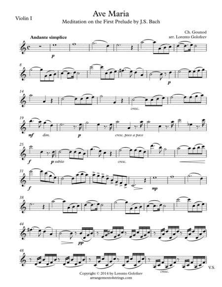 Free Sheet Music Ave Maria Meditation On The First Prelude By Js Bach
