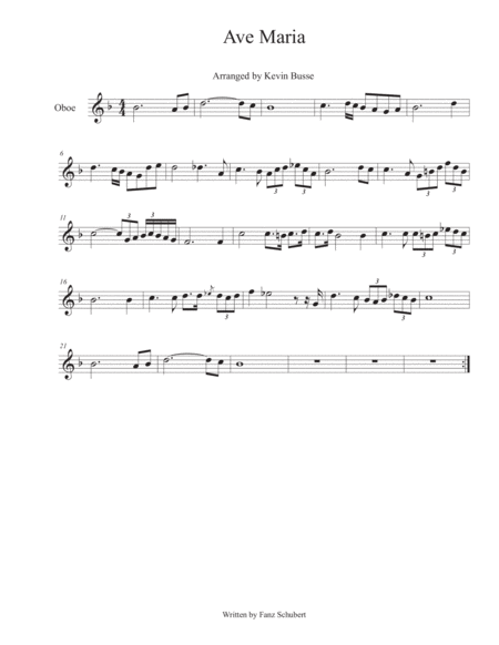 Ave Maria Oboe Sheet Music