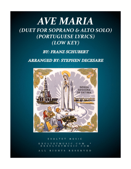 Ave Maria Portuguese Lyrics Duet For Soprano And Alto Solo Low Key Sheet Music