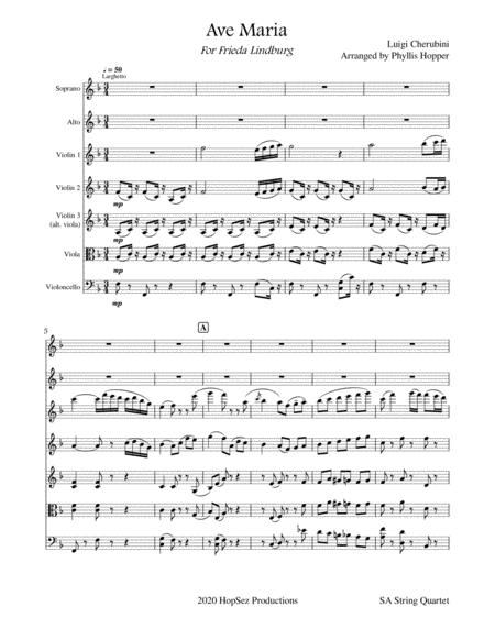 Ave Maria Sa String Quartet Sheet Music