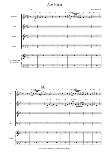 Ave Maria Satb For Choir Sheet Music