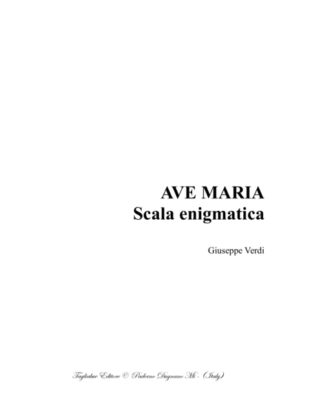 Free Sheet Music Ave Maria Scala Enigmatica G Verdi Arr For Soprano And String Trio Or String Quartet