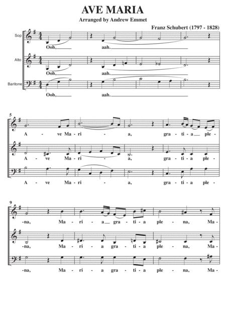 Ave Maria Schubert A Cappella Sab Sheet Music