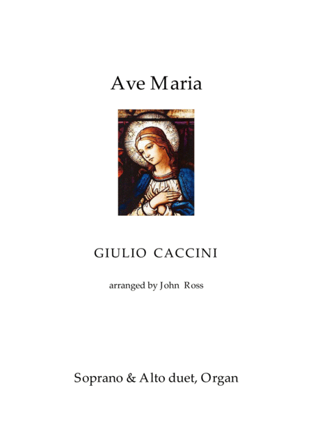 Ave Maria Soprano Alto Duet Organ Sheet Music