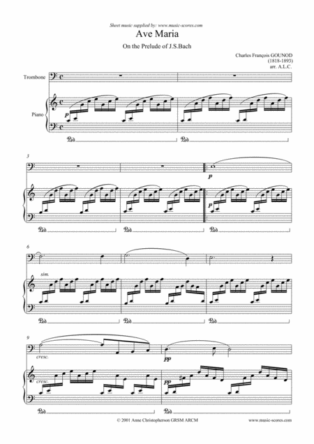 Ave Maria Trombone And Piano Sheet Music