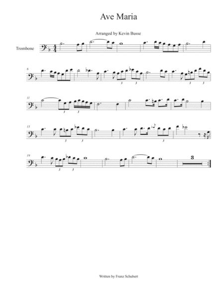 Ave Maria Trombone Sheet Music