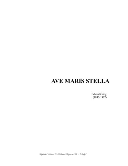 Ave Maris Stella Grieg For Ssaattbb Sheet Music