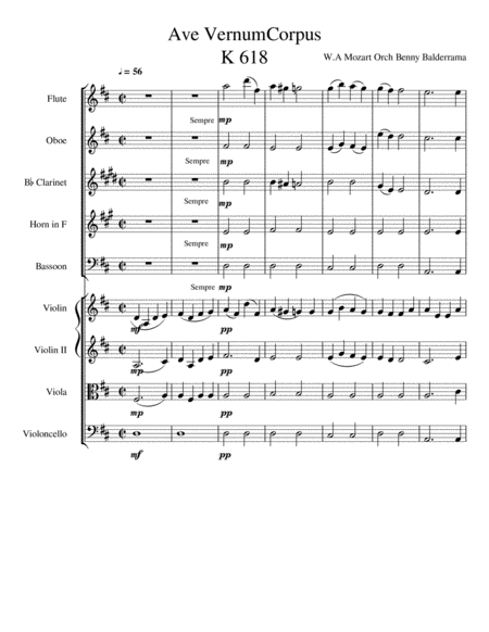 Ave Vernum Corpus Sheet Music