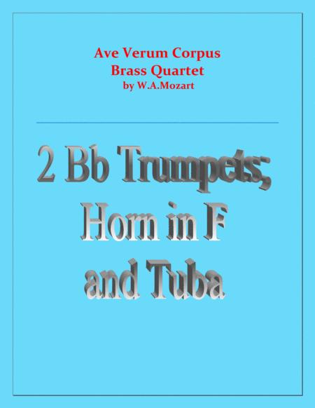 Free Sheet Music Ave Verum Corpus Brass Quartet Intermediate Level