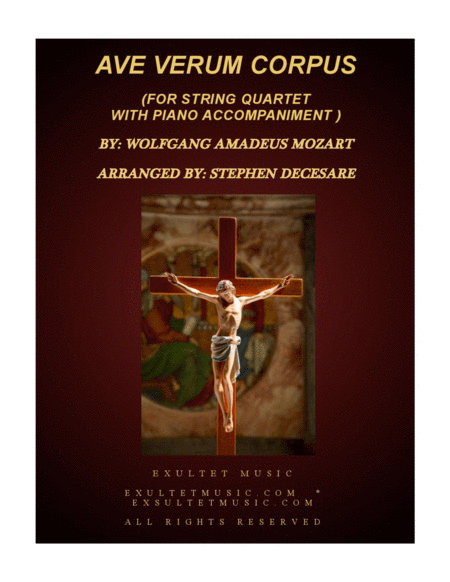 Ave Verum Corpus For String Quartet Piano Accompaniment Sheet Music