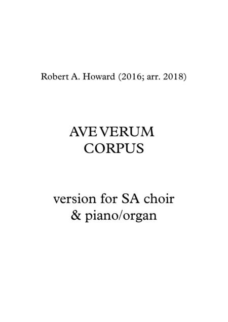 Free Sheet Music Ave Verum Corpus Sa Version