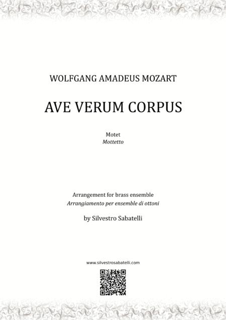 Free Sheet Music Ave Verum Corpus W A Mozart