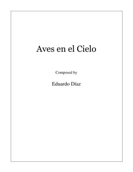 Aves En El Cielo Sheet Music