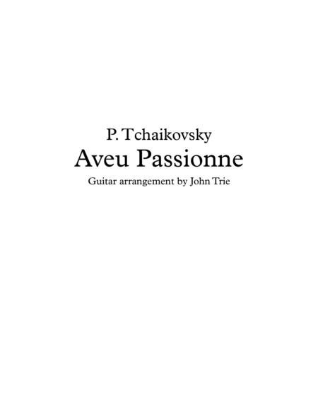 Free Sheet Music Aveu Passionne