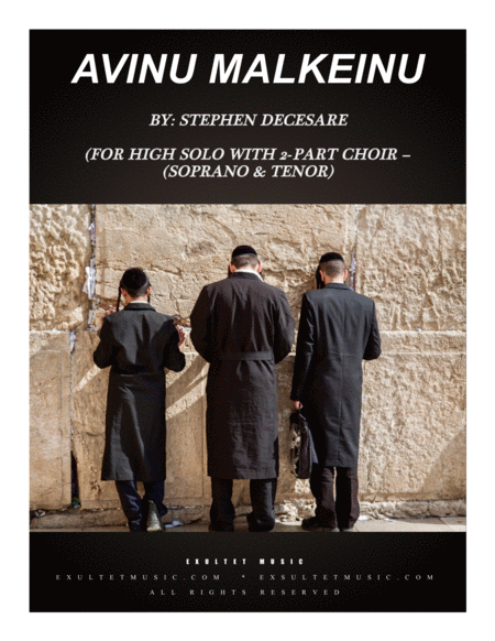 Avinu Malkeinu For High Voice With 2 Part Choir Soprano Tenor Sheet Music