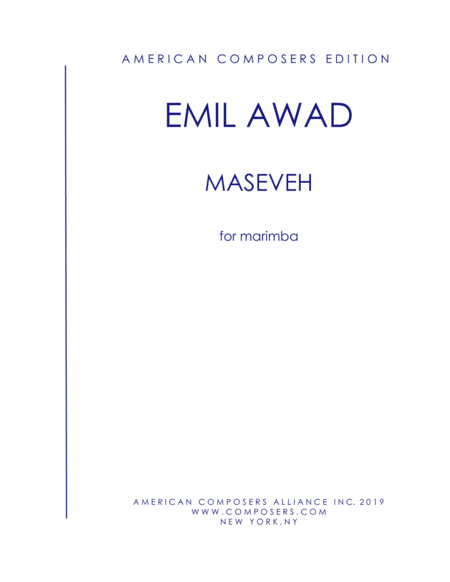 Awad Maseveh Sheet Music