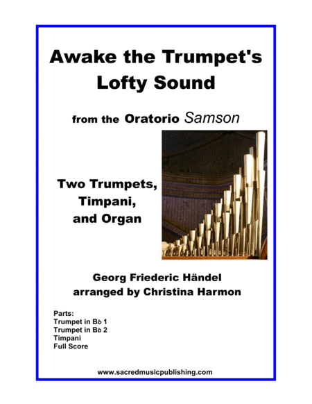 Free Sheet Music Awake The Trumpets Lofty Sound Two Trumpets Timpani And Organ
