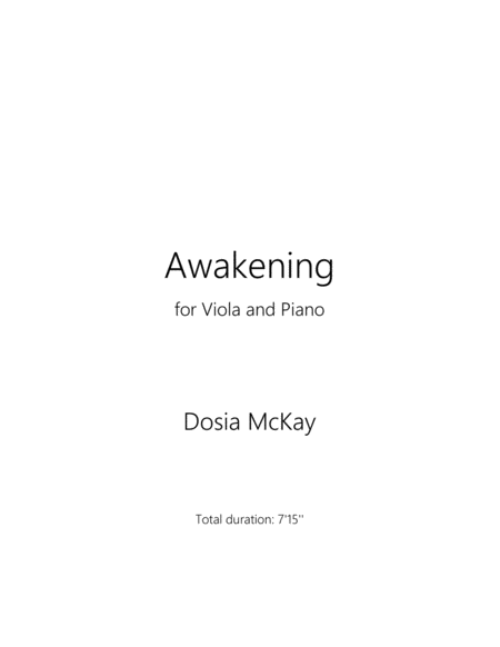 Awakening For Viola And Piano Sheet Music