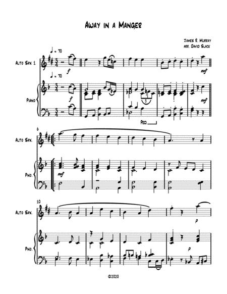 Free Sheet Music Away In A Manger Alto Saxophone Solo With Optional Piano Accompaniment