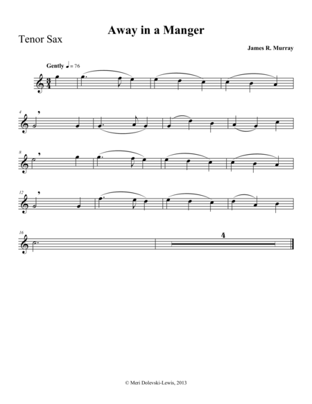 Away In A Manger B Flat Saxes Sheet Music