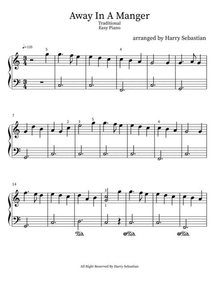 Away In A Manger C Major Easy Piano Sheet Music