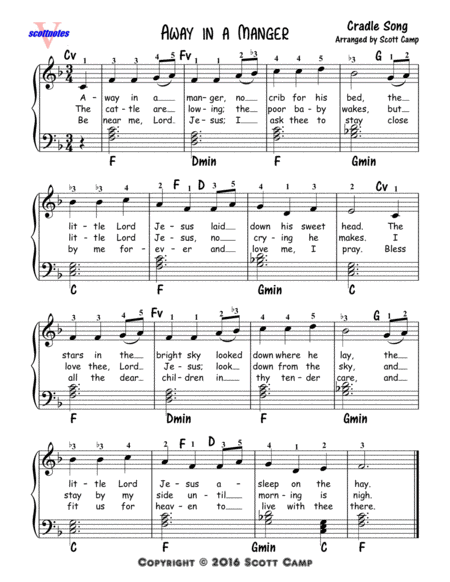 Away In A Manger Cradle Song Second Year Piano Students Sheet Music