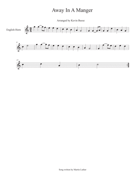 Away In A Manger English Horn Sheet Music