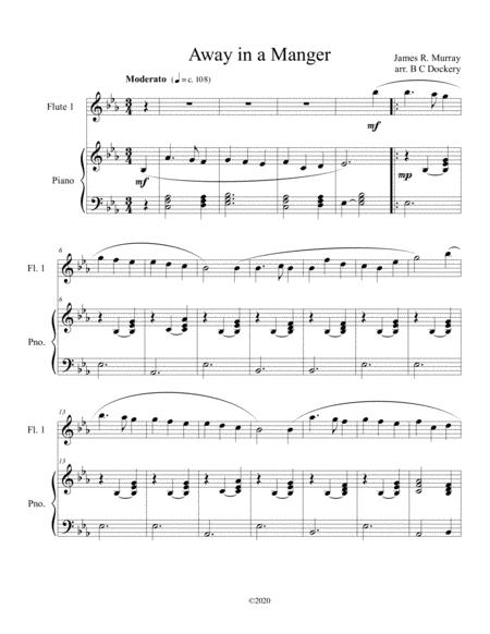 Free Sheet Music Away In A Manger Flute Solo With Optional Piano Accompaniment