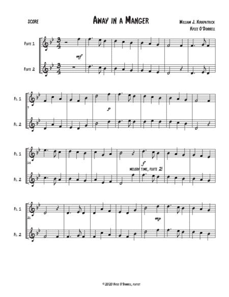 Free Sheet Music Away In A Manger For 2 Flutes