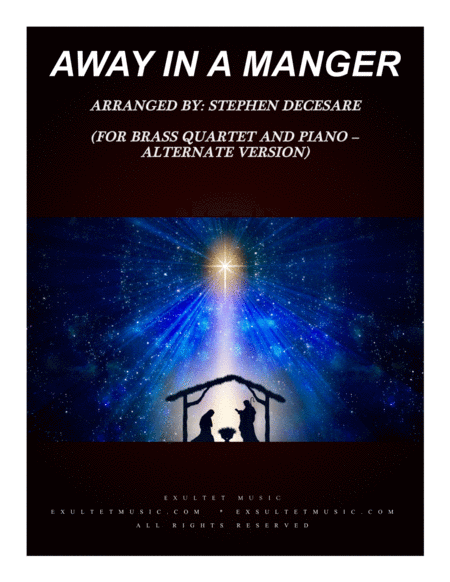 Away In A Manger For Brass Quartet And Piano Alternate Version Sheet Music