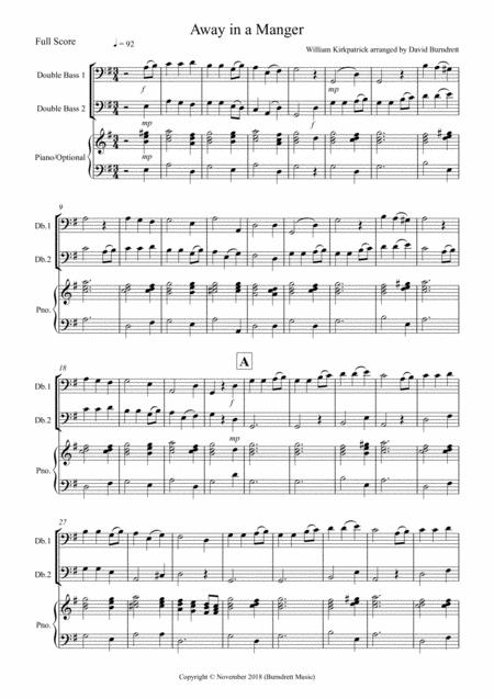 Away In A Manger For Double Bass Duet Sheet Music