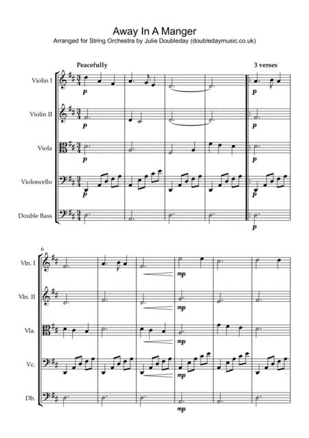 Free Sheet Music Away In A Manger For String Orchestra