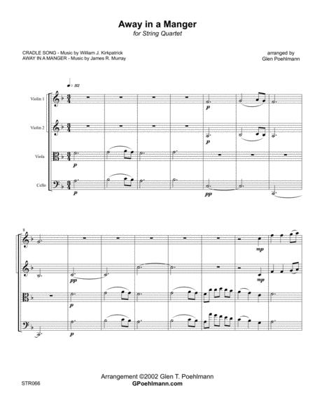 Away In A Manger For String Quartet Unaccompanied Sheet Music