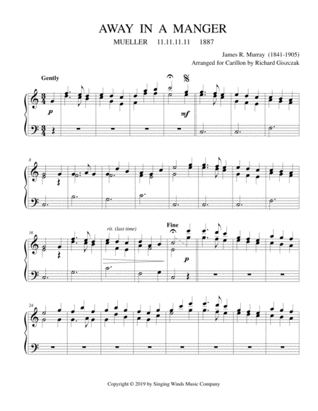 Free Sheet Music Away In A Manger Mueller