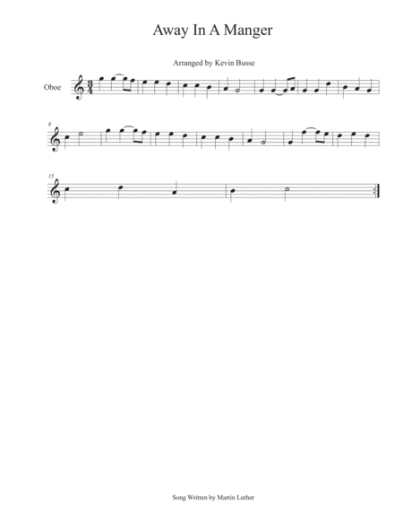 Away In A Manger Oboe Sheet Music